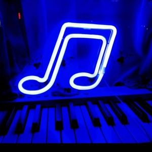 7" New Neon LED USB or battery music notes light.  MESSAGE ME WITH COLOR